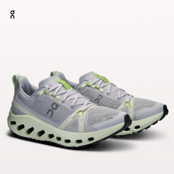 New color!! On Women's Cloudsurfer Trail Running Shoes - Lima Bean
